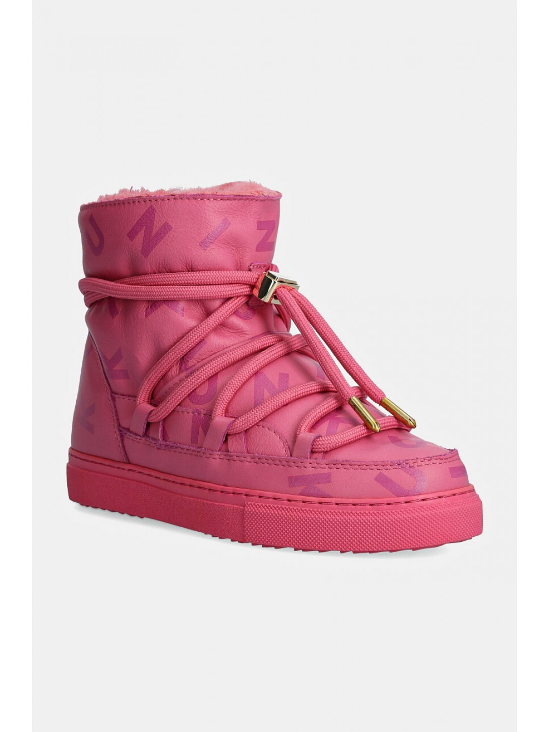 Dětské sněhule Inuikii FULL LEATHER PRINT růžová barva 65202 088